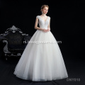 Nieuwe elegant kanten met korte mouwen grote maten v-hals bruid jumpsuit gebruikt couture bruiloft-jurk